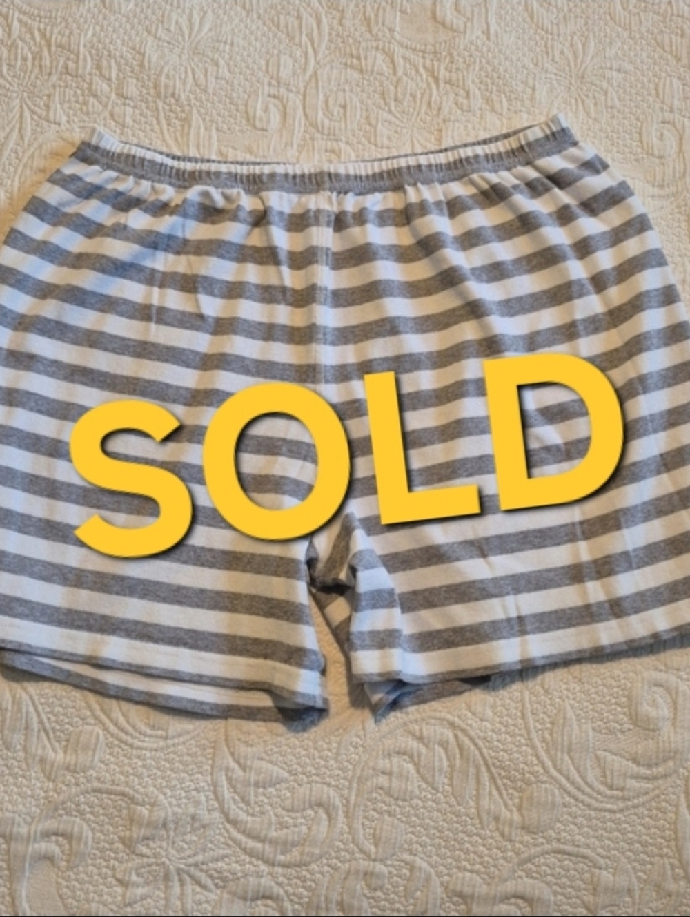 Hanna Andersson men's or womens XXL gray & white short john bottoms VGUC
